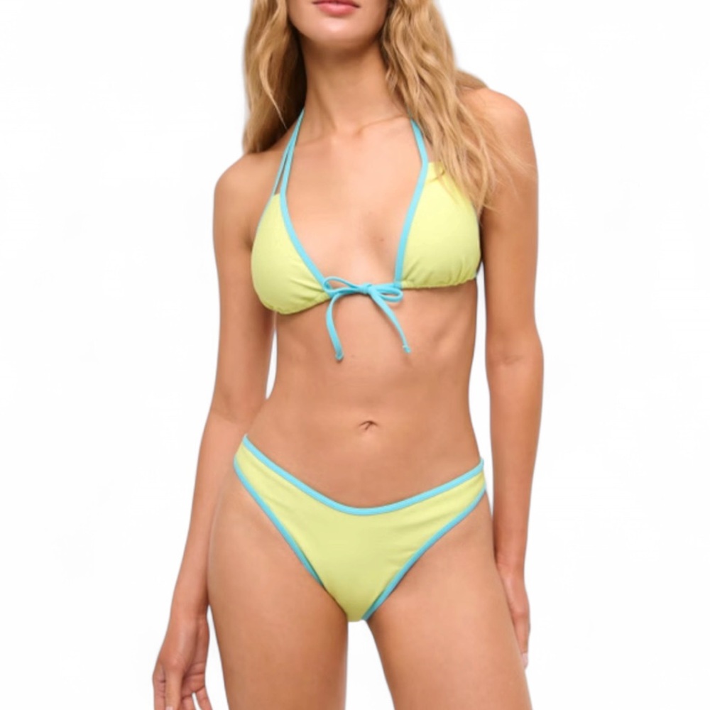 🫎 A&F Contrast Triangle Bikini Set Small NWT👙 - Picture 2 of 13